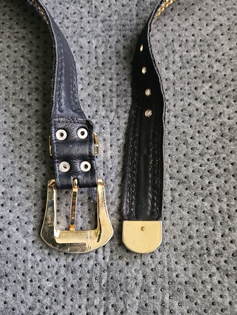 Christian Louboutin Leather Studded Belt with Gold Hardware - Picture 4 of 5
